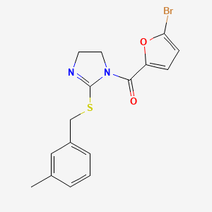 (5-Bromo-2-furanyl)-[2-[(3-methylphenyl)methylthio]-4,5-dihydroimidazol-1-yl]methanone