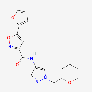 5-(furan-2-yl)-N-(1-((tetrahydro-2H-pyran-2-yl)methyl)-1H-pyrazol-4-yl)isoxazole-3-carboxamide