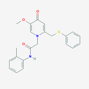2-(5-methoxy-4-oxo-2-((phenylthio)methyl)pyridin-1(4H)-yl)-N-(o-tolyl)acetamide