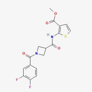 molecular formula C17H14F2N2O4S B2748101 methyl 2-[1-(3,4-difluorobenzoyl)azetidine-3-amido]thiophene-3-carboxylate CAS No. 1334376-36-1