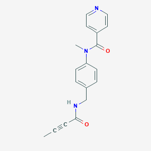 molecular formula C18H17N3O2 B2748104 N-[4-[(But-2-ynoylamino)methyl]phenyl]-N-methylpyridine-4-carboxamide CAS No. 2411271-24-2