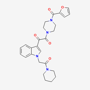 1-(4-(furan-2-carbonyl)piperazin-1-yl)-2-(1-(2-oxo-2-(piperidin-1-yl)ethyl)-1H-indol-3-yl)ethane-1,2-dione