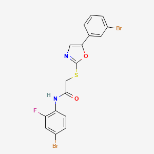 N-(4-bromo-2-fluorophenyl)-2-((5-(3-bromophenyl)oxazol-2-yl)thio)acetamide