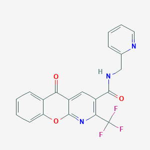 5-oxo-N-(2-pyridinylmethyl)-2-(trifluoromethyl)-5H-chromeno[2,3-b]pyridine-3-carboxamide