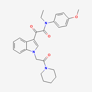 N-ethyl-N-(4-methoxyphenyl)-2-oxo-2-[1-(2-oxo-2-piperidin-1-ylethyl)indol-3-yl]acetamide
