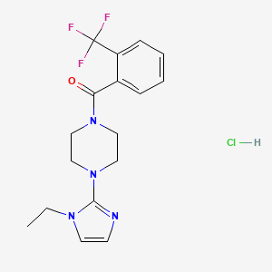(4-(1-ethyl-1H-imidazol-2-yl)piperazin-1-yl)(2-(trifluoromethyl)phenyl)methanone hydrochloride
