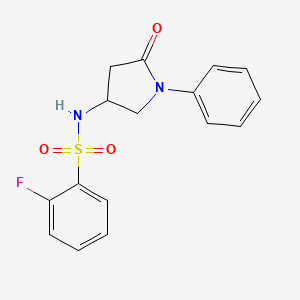 2-fluoro-N-(5-oxo-1-phenylpyrrolidin-3-yl)benzenesulfonamide