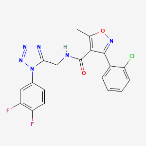 3-(2-chlorophenyl)-N-((1-(3,4-difluorophenyl)-1H-tetrazol-5-yl)methyl)-5-methylisoxazole-4-carboxamide