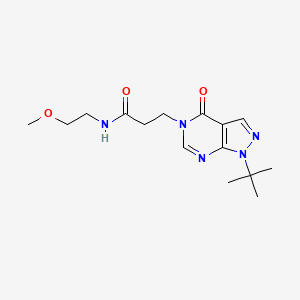 molecular formula C15H23N5O3 B2748149 3-{1-tert-butyl-4-oxo-1H,4H,5H-pyrazolo[3,4-d]pyrimidin-5-yl}-N-(2-methoxyethyl)propanamide CAS No. 953240-08-9