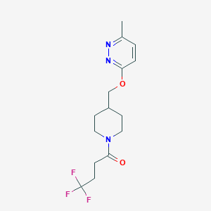 molecular formula C15H20F3N3O2 B2748166 4,4,4-Trifluoro-1-[4-[(6-methylpyridazin-3-yl)oxymethyl]piperidin-1-yl]butan-1-one CAS No. 2379972-18-4
