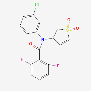 molecular formula C17H12ClF2NO3S B2748183 N-(3-chlorophenyl)-N-(1,1-dioxo-2,3-dihydro-1lambda6-thiophen-3-yl)-2,6-difluorobenzamide CAS No. 863007-72-1