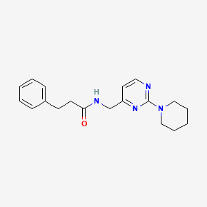 molecular formula C19H24N4O B2748191 3-phenyl-N-((2-(piperidin-1-yl)pyrimidin-4-yl)methyl)propanamide CAS No. 1797720-37-6