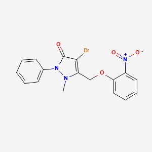 4-Bromo-2-methyl-3-((2-nitrophenoxy)methyl)-1-phenyl-3-pyrazolin-5-one
