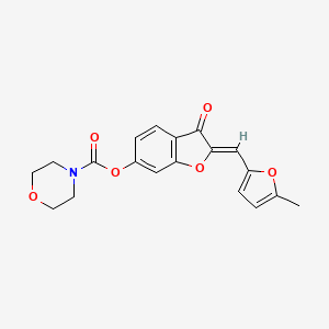 molecular formula C19H17NO6 B2748193 (Z)-2-((5-methylfuran-2-yl)methylene)-3-oxo-2,3-dihydrobenzofuran-6-yl morpholine-4-carboxylate CAS No. 622795-17-9
