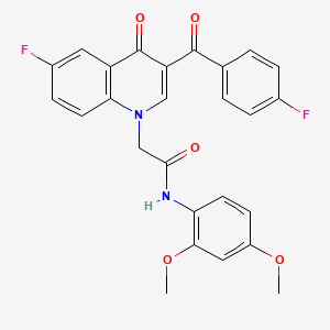 molecular formula C26H20F2N2O5 B2748201 N-(2,4-dimethoxyphenyl)-2-[6-fluoro-3-(4-fluorobenzoyl)-4-oxo-1,4-dihydroquinolin-1-yl]acetamide CAS No. 866342-95-2