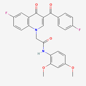 N-(2,4-dimethoxyphenyl)-2-[6-fluoro-3-(4-fluorobenzoyl)-4-oxoquinolin-1-yl]acetamide