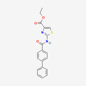 molecular formula C19H16N2O3S B2748203 ETHYL 2-{[1,1'-BIPHENYL]-4-AMIDO}-1,3-THIAZOLE-4-CARBOXYLATE CAS No. 397277-56-4