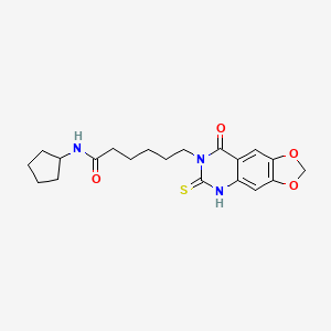 N-cyclopentyl-6-(8-oxo-6-thioxo-5,6-dihydro-[1,3]dioxolo[4,5-g]quinazolin-7(8H)-yl)hexanamide