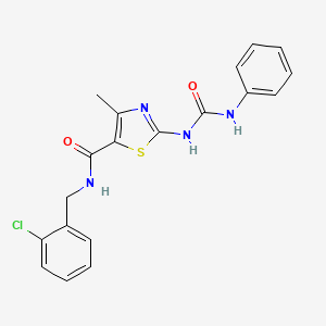 N-(2-chlorobenzyl)-4-methyl-2-(3-phenylureido)thiazole-5-carboxamide