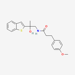 molecular formula C21H23NO3S B2748236 N-[2-(1-benzothiophen-2-yl)-2-hydroxypropyl]-3-(4-methoxyphenyl)propanamide CAS No. 2034242-60-7