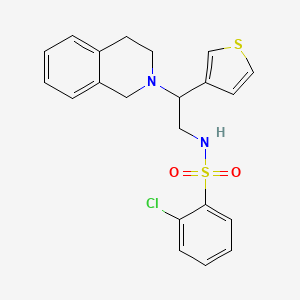 2-chloro-N-(2-(3,4-dihydroisoquinolin-2(1H)-yl)-2-(thiophen-3-yl)ethyl)benzenesulfonamide