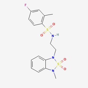 4-fluoro-2-methyl-N-(2-(3-methyl-2,2-dioxidobenzo[c][1,2,5]thiadiazol-1(3H)-yl)ethyl)benzenesulfonamide
