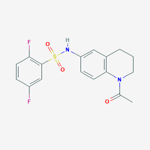 molecular formula C17H16F2N2O3S B2748273 N-(1-acetyl-1,2,3,4-tetrahydroquinolin-6-yl)-2,5-difluorobenzene-1-sulfonamide CAS No. 946257-89-2