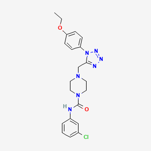 molecular formula C21H24ClN7O2 B2748282 N-(3-chlorophenyl)-4-((1-(4-ethoxyphenyl)-1H-tetrazol-5-yl)methyl)piperazine-1-carboxamide CAS No. 1049367-12-5