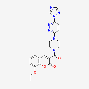 3-(4-(6-(1H-1,2,4-triazol-1-yl)pyridazin-3-yl)piperazine-1-carbonyl)-8-ethoxy-2H-chromen-2-one