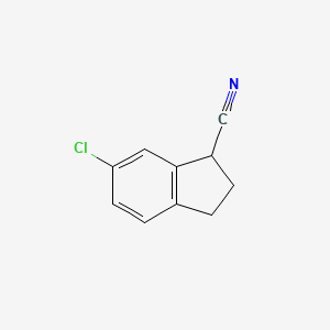 molecular formula C10H8ClN B2748293 6-Chloro-2,3-dihydro-1H-indene-1-carbonitrile CAS No. 783335-50-2