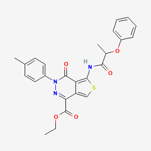 Ethyl 4-oxo-5-(2-phenoxypropanamido)-3-(p-tolyl)-3,4-dihydrothieno[3,4-d]pyridazine-1-carboxylate