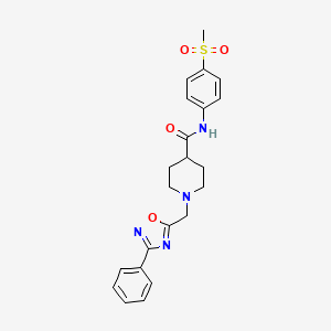N-(4-(methylsulfonyl)phenyl)-1-((3-phenyl-1,2,4-oxadiazol-5-yl)methyl)piperidine-4-carboxamide
