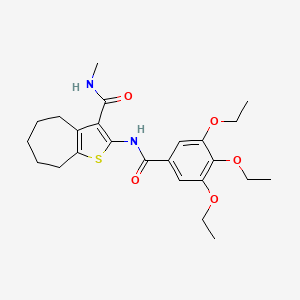 molecular formula C24H32N2O5S B2748306 N-methyl-2-(3,4,5-triethoxybenzamido)-4H,5H,6H,7H,8H-cyclohepta[b]thiophene-3-carboxamide CAS No. 893097-70-6