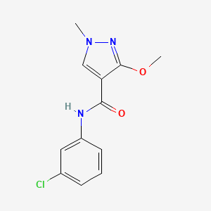 molecular formula C12H12ClN3O2 B2748323 N-(3-chlorophenyl)-3-methoxy-1-methyl-1H-pyrazole-4-carboxamide CAS No. 1014089-41-8