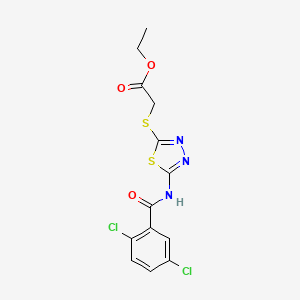 molecular formula C13H11Cl2N3O3S2 B2748337 Ethyl 2-((5-(2,5-dichlorobenzamido)-1,3,4-thiadiazol-2-yl)thio)acetate CAS No. 392318-44-4