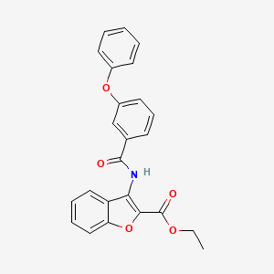 molecular formula C24H19NO5 B2748354 Ethyl 3-(3-phenoxybenzamido)benzofuran-2-carboxylate CAS No. 477501-38-5