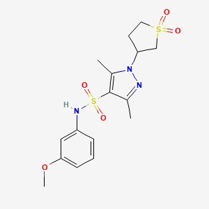 B2748378 1-(1,1-dioxidotetrahydrothiophen-3-yl)-N-(3-methoxyphenyl)-3,5-dimethyl-1H-pyrazole-4-sulfonamide CAS No. 1019095-04-5