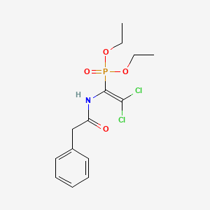 molecular formula C14H18Cl2NO4P B2748409 diethyl [2,2-dichloro-1-(2-phenylacetamido)ethenyl]phosphonate CAS No. 391225-12-0