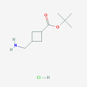 molecular formula C10H20ClNO2 B2748433 tert-butyl3-(aminomethyl)cyclobutane-1-carboxylatehydrochloride,Mixtureofdiastereomers CAS No. 2503208-36-2