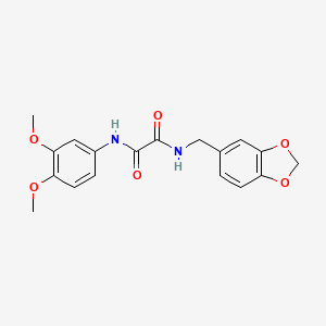 molecular formula C18H18N2O6 B2748436 N-[(2H-1,3-benzodioxol-5-yl)methyl]-N'-(3,4-dimethoxyphenyl)ethanediamide CAS No. 838865-53-5
