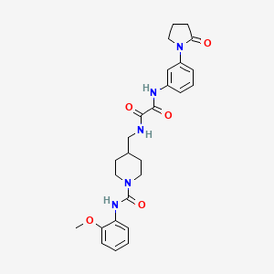 molecular formula C26H31N5O5 B2748439 N-({1-[(2-methoxyphenyl)carbamoyl]piperidin-4-yl}methyl)-N'-[3-(2-oxopyrrolidin-1-yl)phenyl]ethanediamide CAS No. 1324549-08-7