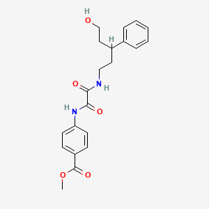 molecular formula C21H24N2O5 B2748441 methyl 4-{[(5-hydroxy-3-phenylpentyl)carbamoyl]formamido}benzoate CAS No. 1795298-20-2