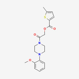molecular formula C19H22N2O4S B2748468 2-[4-(2-METHOXYPHENYL)PIPERAZIN-1-YL]-2-OXOETHYL 5-METHYLTHIOPHENE-2-CARBOXYLATE CAS No. 1794785-86-6
