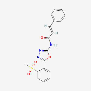 molecular formula C18H15N3O4S B2748491 N-(5-(2-(methylsulfonyl)phenyl)-1,3,4-oxadiazol-2-yl)cinnamamide CAS No. 886921-70-6