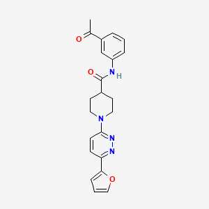 molecular formula C22H22N4O3 B2748502 N-(3-acetylphenyl)-1-[6-(furan-2-yl)pyridazin-3-yl]piperidine-4-carboxamide CAS No. 1105233-74-6