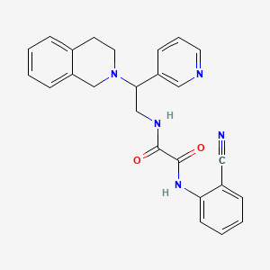 molecular formula C25H23N5O2 B2748527 N-(2-cyanophenyl)-N'-[2-(3,4-dihydroisoquinolin-2(1H)-yl)-2-pyridin-3-ylethyl]ethanediamide CAS No. 903257-34-1