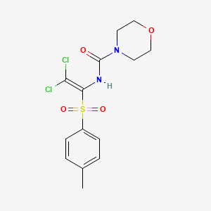 molecular formula C14H16Cl2N2O4S B2748539 N-(2,2-dichloro-1-tosylvinyl)morpholine-4-carboxamide CAS No. 1105221-76-8
