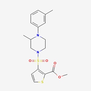 molecular formula C18H22N2O4S2 B2748546 Methyl 3-{[3-methyl-4-(3-methylphenyl)piperazin-1-yl]sulfonyl}thiophene-2-carboxylate CAS No. 439932-62-4