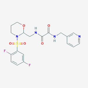 molecular formula C19H20F2N4O5S B2748547 N-{[3-(2,5-difluorobenzenesulfonyl)-1,3-oxazinan-2-yl]methyl}-N'-[(pyridin-3-yl)methyl]ethanediamide CAS No. 869071-92-1