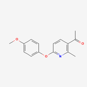 molecular formula C15H15NO3 B2748551 1-[6-(4-methoxyphenoxy)-2-methylpyridin-3-yl]ethan-1-one CAS No. 478064-80-1